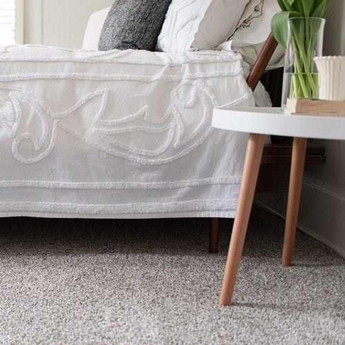 bed and side table on carpet - Cut-Rite Carpets & Design Center in NY